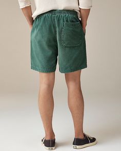 J.Crew: 6" Corduroy Dock Short For Men Relaxed Fit Corduroy Shorts, Casual Relaxed Fit Corduroy Shorts, Casual Corduroy Relaxed Fit Shorts, Relaxed Fit Corduroy Shorts With Pockets, Green Corduroy Bottoms For Summer, Green Corduroy Summer Bottoms, Summer Green Corduroy Bottoms, Usa Swimming, J Crew Men