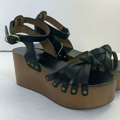 Isabel Marant Etoile Zia Leather Platform Wooden Wedge Sandals Eu 35 Us 5 $455 Size: Women Eu 35, Us 5 Color: Black, Brown Pre-Own In Great Condition, Please See Pictures For Full Details Marant Shoes, Isabel Marant Shoes, Wooden Wedges, Wooden Sandals, Isabel Marant Etoile, Isabel Marant, Wedge Sandals, Women's Shoes Sandals, Black And Brown