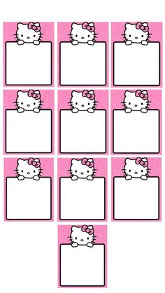 hello kitty printable placemats with pink and white squares in the middle,