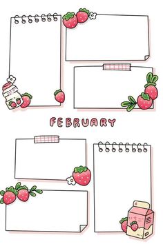 the strawberry themed calendars are lined up and ready to be posted