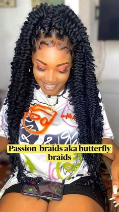 Passion Braids, Butterfly Braids, Summer Hairstyles For Black Women, Twisted Hair, Feed In Braids Hairstyles, African Hair Braiding Styles, Box Braids Hairstyles For Black Women, Braids Hairstyles Pictures, Twist Braid Hairstyles