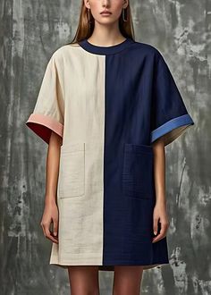 Women Colorblock Oversized Patchwork Pockets Linen Dress SummerFabric: Cotton 45%, Linen 55%Size & Fit: Fit: This garment fits true to size.Length: Size 2XL measures 37.05"from shoulder to hemBust: Great for any cup size. Waist: Loose Fit. Comfortable room throughout midsection.Hip: Loose Fit - room for hips. Hand Wash Cold. Anniversary Dress, Linen Dress Summer, Chic Dress Classy, Linen Tunic Dress, African Fashion Women Clothing, African Fashion Women, Color Block Top, Comfortable Room, Fashion Inspiration Design