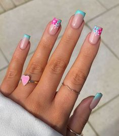 30 gorgeous pink nails designs perfect for summer or any time of year like Valentine's Day, etc. Bright hot pink to soft light pink nail ideas you can copy at home or bring to your salon to have them do. Trendy pink nail aesthetic from simple hearts to detailed designs. Summer Vacation Nails, Simple Spring Nails, Summer Nail Designs, Summery Nails, Flower Nail Designs, Vibrant Nails, Seasonal Nails, Pretty Nail Art Designs, Cute Summer Nails