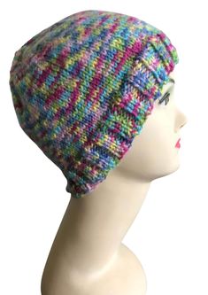 Our bright, multicolored, handmade acrylic bohemian beanies are warm, cozy, and feature colors of the rainbow to cheer you up on a cold winter's day. Shop now! Want to stay warm in winter without compromising your appearance? Do it in colorful bohemian beanie style with these rainbow hues of pink, yellow, green, purple, and blue. Who said warmth can't be fashionable? With this slouchy multicolored women's rainbow beanie, every day is a chance to impress! This handmade beanie is made from acrylic wool, which means it is 100% vegan. Knitted by my mum, (Chief Maker and Knitting Ninja) as a labor of love. Hand wash in cold water with a little detergent and lay flat to dry. Get 20% off your next order when you subscribe to the Bohemian Beanies email newsletter: https://tinyurl.com/47rhsuva Multicolor One Size Fits Most Beanie, One Size Bohemian Beanie, Multicolor Beanie Cap, One Size Fits Most, Multicolor Beanie Cap One Size Fits Most, Bohemian Multicolor Beanie Cap, Multicolor Yarn Beanie Cap, Multicolor Yarn Beanie, Multicolor Bohemian Knitted Beanie, Adjustable Multicolor Bohemian Beanie