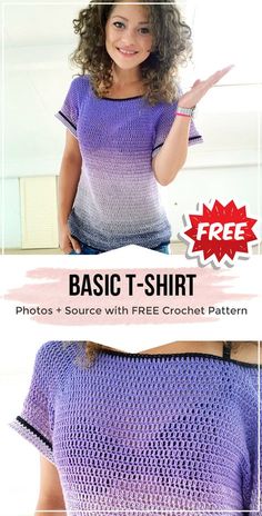 Crochet Shirts, Crochet T Shirt, Shirt Crochet, Shirts Pattern, Crochet Sweater Pattern Free, Crochet T Shirts