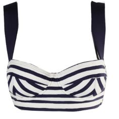 Nwot Regular Striped 84% Nylon, 16% Spandex Kate Spade White Navy Underwire Bustier Bikini Top Fitted Summer Bra With Built-in Support, Chic Bandeau Swimwear With Straps, Fitted Summer Bra With Adjustable Straps, Fitted Striped Bra-friendly Swimwear, Kate Spade Fitted Swimwear For Summer, Chic Fitted Swimwear With Removable Bra Pads, White Bandeau Bra For Summer, Fitted Padded Bra For Summer, Blue Fitted Tankini With Padded Cups