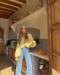 Colorful Cardigan Outfit Aesthetic, Trendy Colorful Cardigan, Cozy Colorful Knit Cardigan, Colorful Oversized Spring Cardigan, Smiley Face Cardigan, 2024 Era, Girly Fashion, Colourful Outfits, European Fashion