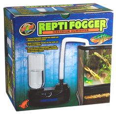 the repti foger is in its box and ready to be used as an aquarium