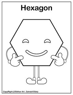 the hexagon coloring page with two thumbs up and one hand on his hip