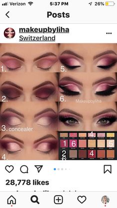 Wine Colour Eye Makeup Tutorial, Maroon Makeup Looks For Brown Eyes, Make Up For Maroon Gown, Wine Colored Eye Makeup, Fall Wedding Makeup For Bride Burgundy, Burgundy Eyeshadow Looks Step By Step, Pink Brown Eyeshadow Looks, Burgundy Eye Makeup Tutorial, Burgundy Eye Shadow