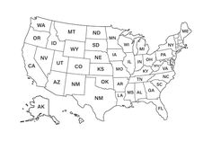 a map of the united states in black and white, with names on each state