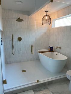 bathroom inspo Tub Centered In Bathroom, Large Bathroom Renovations, Tube In Shower Ideas, Shower And Bathtub Together, Bathroom Shower With Tub Inside, Nice Master Bathrooms, Bath And Shower Together, Walk Thru Shower Behind Tub, Bathtubs In Showers