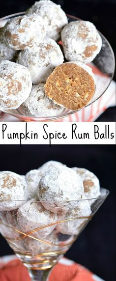 pumpkin spice rum balls in a glass dish