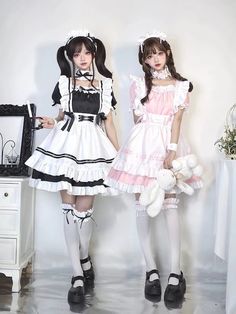 Sweet doll maid dress – Cutiekill Kawaii Cafe, Men Uniform, Harajuku Fashion Kawaii, Goth Skirts, White Petticoat, Garter Black, Dress Apron, Gothic Skirts, Cosplay Cute