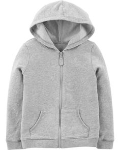 Zip-Up French Terry Hoodie | carters.com Gray Zip Up Hoodie, Carter Kids, Buy Hoodies, French Terry Hoodie, Boys Hoodies, Kids Outfits Girls, Hoodie Girl, Toddler Girl Outfits, Zip Up Jacket