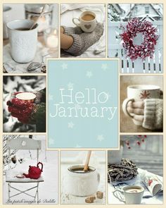 a collage of photos with coffee, teacups and other things to make it wintery