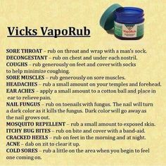 Autogenic Training, Vicks Vapor Rub, 1000 Lifehacks, Vicks Vapor, Vicks Vaporub Uses, Uses For Vicks, Sick Remedies, Vapor Rub, Home Health Remedies