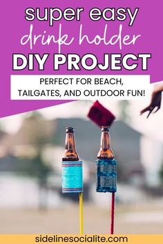 Looking for the ultimate outdoor party hack? Check out our DIY drink holder stand project – a must-have for your cornhole games and gatherings. Embrace the ease of keeping your drinks steady as you soak in the outdoor fun. Diy Drink Holder, Drink Holder Diy, Tailgate Diy, Easy Outdoor Diy, Outdoor Drink Holder, Cornhole Tournament, Diy Techniques And Supplies