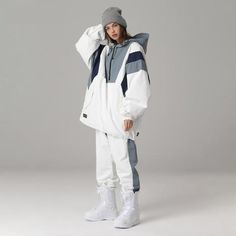 Women's Searipe Winter Street Fashion Two Pieces Snowsuit Jacket & Pants Set | Snowverb Ski Suits For Women, Snowboard Suit, Dope Style, Ski Suits, Snowboard Jacket, Pocket Leggings, Snow Suit, Outdoor Outfit, Ski Jacket