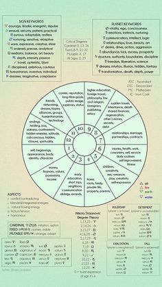 a circular diagram with words and numbers on it