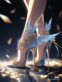 Fantasy Heels, Butterfly Heels, Fairytale Gown, Princess Shoes