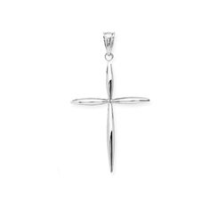 14K White Gold Cross Pendant Modern Cross Jewelry For Formal Occasions, White Gold Cross Pendant, Retail Jewelry, Gold Cross Pendant, Cross Pendant Necklace, Gold Cross, Silver Cross, Custom Necklace, Cross Pendant