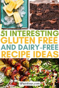 the cover of 5 interesting gluten free and dairy - free recipe ideas