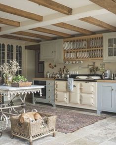 the interior of a country style kitchen