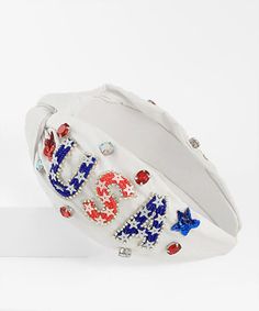 These American inspired headbands are the perfect kitschy accessory to celebrate the USA! They are crafted with assorted seed beads and rhinestones. They feature a knot top and are super comfy. Usa Headband, Pink Heart Earrings, Knot Top, Veterans Day Gifts, Handmade Gift Wrap, Stars And Stripes, Veterans Day, Beautiful Watches, Top Knot