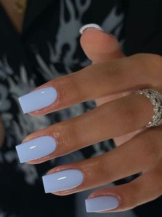 Unghie Sfumate, Blue Acrylic Nails, Her Nails, Casual Nails, Simple Acrylic Nails, Work Nails, Short Square Acrylic Nails, Almond Shape, Blue Nail