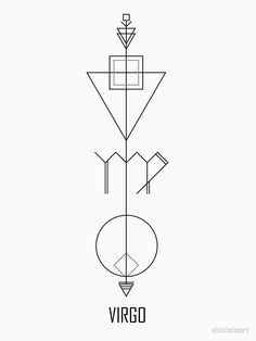 the virgo diagram is shown in black and white, with an arrow pointing up