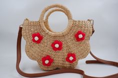 The handicraft this high quality and beautiful bag Perfect to be used for: Beach Shopping Normal daily use Shop the latest styles of popular handbags & best handbags for women Straw Weave Handbag is 100% handcrafted by local Thailand artists, from a waterhyacinth. The work is exquisite and of a very high quality. the bags is created with love and hand worked, that makes it unique and one of a kind also a perfect bag or gift for a girl Material: water hyacinth Lining : cream cotton  Detail Size Handmade Brown Beach Bag As Gift, Handmade Handheld Beach Bag Gift, Handmade Red Bags For Summer, Red Handmade Bags For Summer, Rectangular Jute Crochet Bag For Gift, Rectangular Jute Crochet Bag As Gift, Bohemian Handheld Straw Bag As Gift, Bohemian Handheld Straw Bag Gift, Rectangular Straw Bag With Handles For Gift