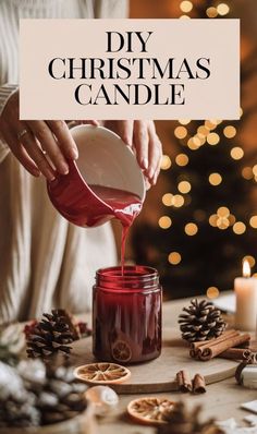 How To Make Christmas Candles, Yule Candle Diy, Holiday Candles Diy, Homemade Candles Diy