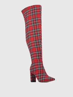 Tartan Dress Boots, Cheistmas Boots, Tartan Boots, Tartan Design, Plaid Sweater, Plaid Pajamas, Dresses Pants, Long Sleeve Plaid, Mock Neck Sweater