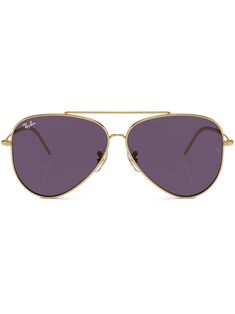 gold-tone purple tinted lenses UV protection logo print to the front signature Ray-Ban Aviator frame raised bridge nose pads straight arms curved tips These glasses come with a protective case. Protection Logo, Aviator Watch, Balenciaga Speed, Ray Ban Aviator, Ray Ban Aviators, Tinted Sunglasses, Fine Watches, Fine Jewelry Bracelets, Custom Watch