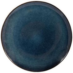 a dark blue plate on a white background