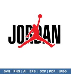 the jordan logo is shown in black and red