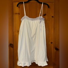 Victoria Secret Nighty Size Snall Never Worn White With Lavender Ribbon Most Favorite, Women's Intimates, Combat Boots, Pajamas, White, My Style, Dresses, Women Shopping, Black