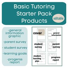 the basic guide to getting started with starter pack products, including student survey and lesson plans