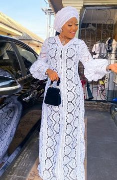 Gown Styles For Laces, Woman Lace Style, Nigerian White Lace Long Gown Styles, White Lace Free Gown Styles Nigerian, White Lace Styles In Nigeria 2023, A Line Lace Gown Nigeria, Latest White Lace Styles In Nigeria, Dry Lace Bubu Gown Styles Nigerian, Kaftan Lace Styles For Women