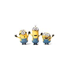 three minions from the movie despicable me are standing in front of each other