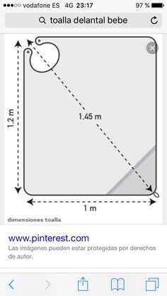 an iphone screen showing the size and width of a square with measurements for each side