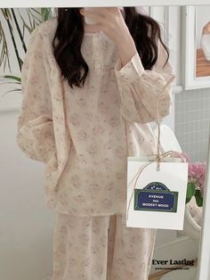 Soft Floral Pink Pajama Pants Set | Best Stylish Bedding | Ever Lasting Feminine Floral Print Long Sleeve Sleepwear, Floral Print Long Sleeve Nightgown For Loungewear, Beige Long Sleeve Sleepwear For Pajama Party, Spring Feminine Long Sleeve Sleepwear, Feminine Long Sleeve Sets For Daywear, Feminine Long Sleeve Spring Sleepwear, Feminine Long Sleeve Sleepwear For Loungewear, Feminine Long Sleeve Lounging Sets, Feminine Long Sleeve Bedtime Sets