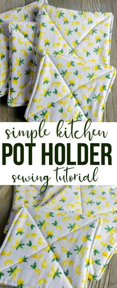 the simple kitchen pot holder sewing pattern is easy to sew, and it's perfect for beginners