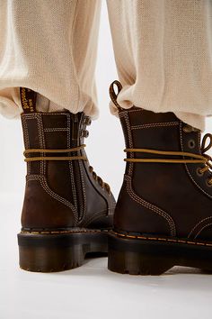 Dr. Martens Jadon Archive Boots | Free People Dr Martens Mary Janes, Dr Martens Jadon, Combat Boot, Heritage Fashion, Mode Inspo, Crazy Horse, Goodyear Welt, Sneakers Men Fashion, Dr. Martens