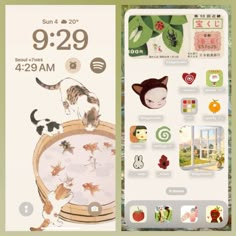 an image of two screens with cats and animals on them