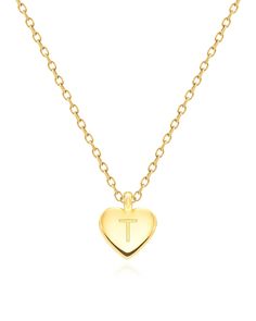 PRICES MAY VARY. ❤️The heart necklace engraved with alphabet（from A to Z), 18k gold finish, Minimalism style. ❤️At 16" in length with a 2" extender, This necklace will comfortably fit ALL girl and women neck sizes. ❤️Wear this simple necklace alone for a classic look, or layer it with choker or longer necklaces. ❤️Perfect as a gift for all women and girls. Each necklace piece is packed with a handmade gift box. Tags: customized necklaces for women, heart pendant necklace, letter a necklace, love Valentine's Day Yellow Gold Initial Name Necklace, Yellow Gold Heart Initial Necklace For Valentine's Day, Minimalist Yellow Gold Initial Necklace For Valentine's Day, Valentine's Day Yellow Gold Minimalist Initial Necklace, Valentine's Day Yellow Gold Initial Necklace, Small Heart Necklace, J Necklace, Lover Necklace, Initial Necklace Silver