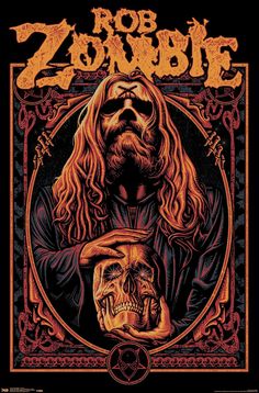 the poster for rob zombie's upcoming album, in which he appears to be holding a human skull