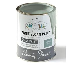 an open can of annie sloan paint on a white background