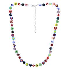 Colorful square glass beads give this Aleure Precioso necklace eye-catching style. Click on this JEWELRY & WATCHES GUIDE to learn about fit, styles, materials and more! Colorful square glass beads give this Aleure Precioso necklace eye-catching style. Click on this JEWELRY & WATCHES GUIDE to learn about fit, styles, materials and more! FEATURES Chain length: 16 in. + 2-in. extender Clasp: lobster-claw Nickel free Metal: sterling silver Finish: polished Packaging: pouch Size: 18". Color: Silver T Adjustable Silver Murano Glass Necklace, Adjustable Murano Glass Necklace, Adjustable Round Murano Glass Necklace, Multicolor Round Glass Necklace, Nickel-free Adjustable Glass Necklaces, Adjustable Nickel-free Glass Necklaces, Packaging Pouch, Necklace Patterns, Glass Bead Necklace